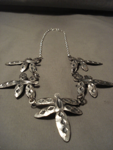 Absolutely Incredible Navajo Silver Dragonfly Necklace