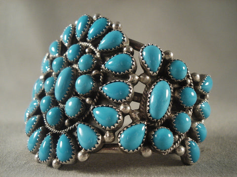 Deep Into The Abyss Vintage Navajo Blue Turquoise Silver Bracelet