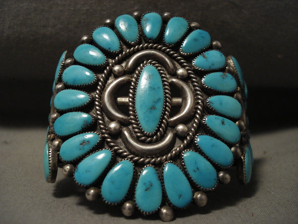 Serious Collectors Only! Vintage Zuni Alice Quam Natural Turquoise Bracelet