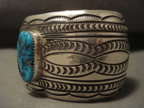 Wow Now Thats Some Nice Stamp Work Navajo Turquoise Bracelet