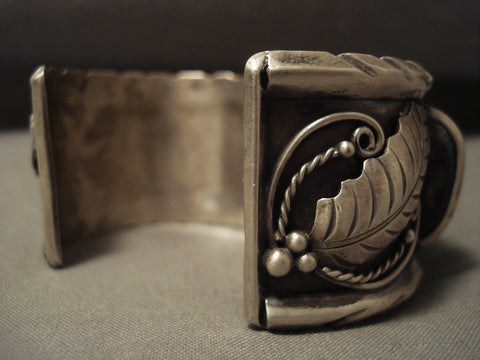 Museum Vintage Navajo 'Domed Malachite' Silver Bracelet