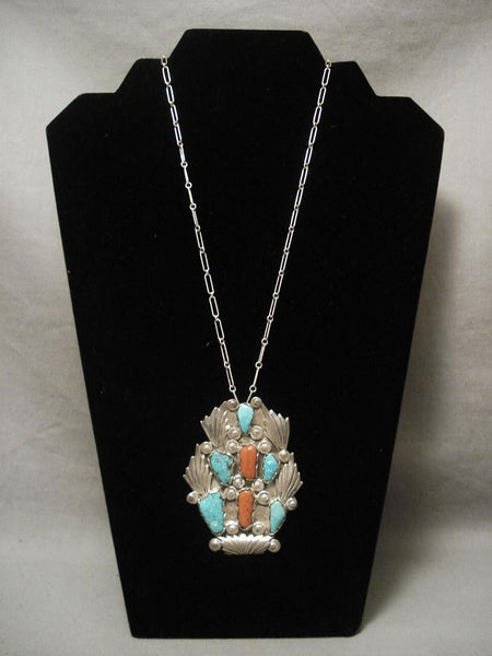 Rare Vintage Zuni Dfan Simplicio Turquoise Silver Necklace