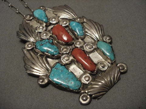 Rare Vintage Zuni Dfan Simplicio Turquoise Silver Necklace