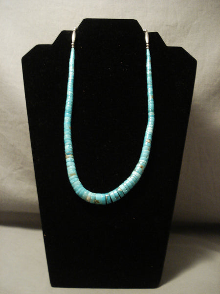 Superior Vintage Navajo 'Graduating #8 Turquoise' Silver Necklace