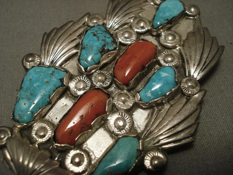 Rare Vintage Zuni Dfan Simplicio Turquoise Silver Necklace