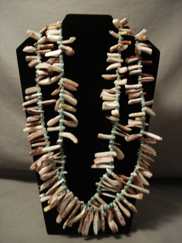 338 Grams Omg Crazy Vintage Navajo Turquoise Necklace Old