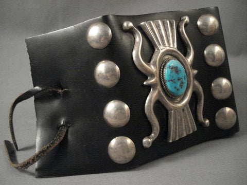 Hvy Vintage Navajo swirl And Cast Turquoise Silver Ketoh Bracelet