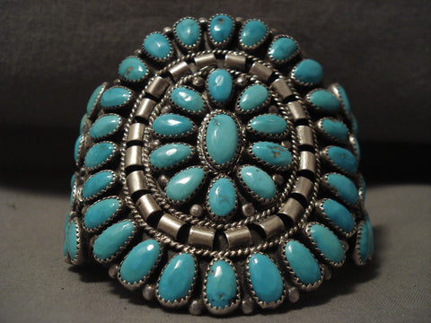 Huge Vintage Navajo 'Fat Turquoise' Silver Bracelet Cuff