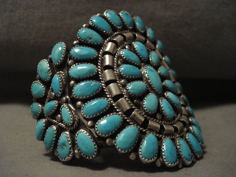 Huge Vintage Navajo 'Fat Turquoise' Silver Bracelet Cuff