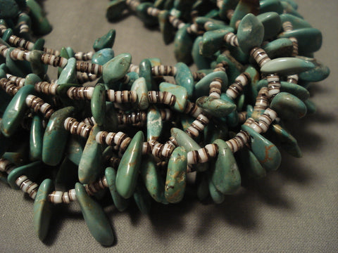 309 Gram Natural Green Turquoise Navajo Necklace