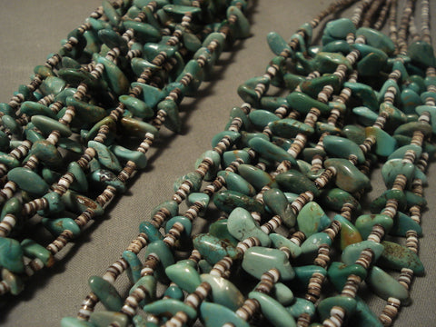 309 Gram Natural Green Turquoise Navajo Necklace