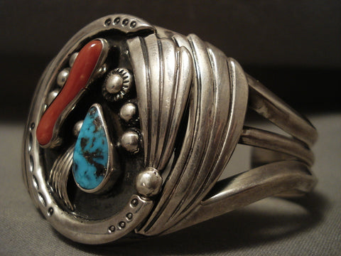 Museum Vintage Navajo Bisbee Turquoise Silver Bracelet Old