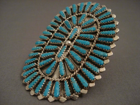 Incredibly Large Vintage Navajo Turquoise Silver Ring