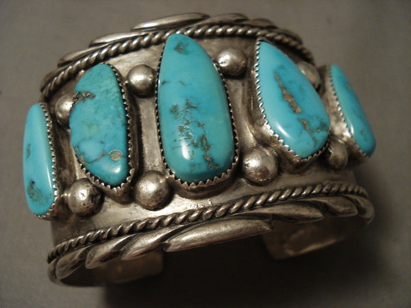 Museum Vintage Navajo Natural Turquoise Silver Bracelet