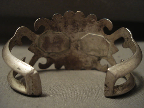 Earlier Vintage Navajo Natural Bisbee Turquoise Silver Bracelet