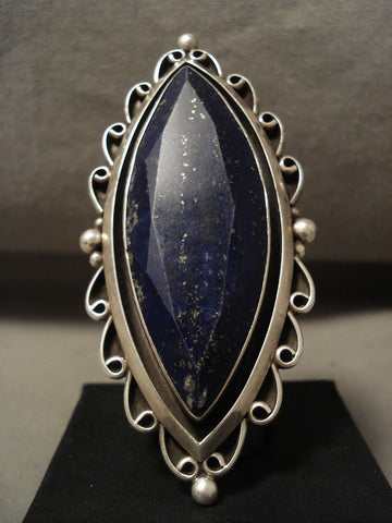 The Largest Vintage Navajo Lapis Silver Ring