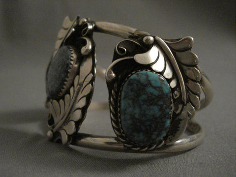Huge Vintage Navajo Mid 1900's Turquoise Silver Bracelet