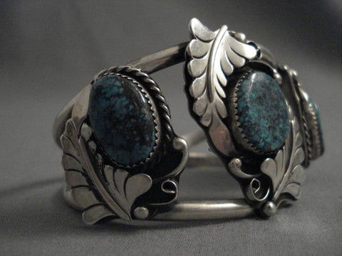 Huge Vintage Navajo Mid 1900's Turquoise Silver Bracelet