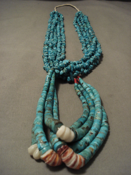 Opulent Vintage Santo Domingo/ Navajo Turquoise Necklace