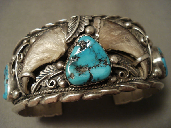 100 Grams Hvy Vintage Navajo Turquoise Silver Bracelet