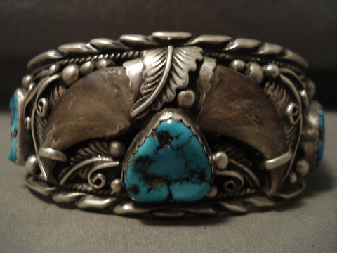 100 Grams Hvy Vintage Navajo Turquoise Silver Bracelet