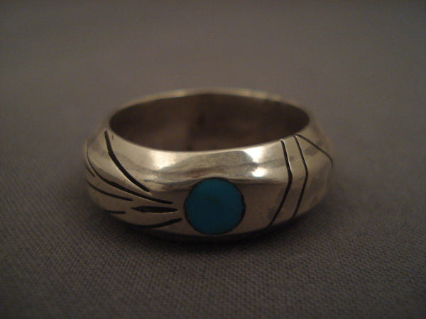 Important Vintage Navajo Jimmie King Jr Turquoise Silve Rring Old Pawn Vtg