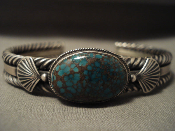 Important Vintage Navajo Bue Thunder Turquoise Silver Bracelet