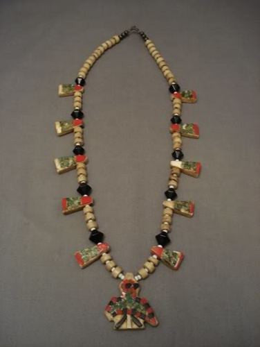 Museum Vintage Santo Domingo Car Battery Inlay Necklace