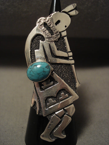 Extremely Rare 'Old Hallmark' Vintage Navajo Thomas Singer Turquoise Silver Ring