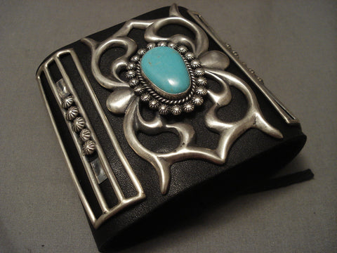Mighty Flank Vintage Naqvajo Turquoise Silver Ketoh Bracelet Old