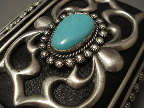 Mighty Flank Vintage Naqvajo Turquoise Silver Ketoh Bracelet Old