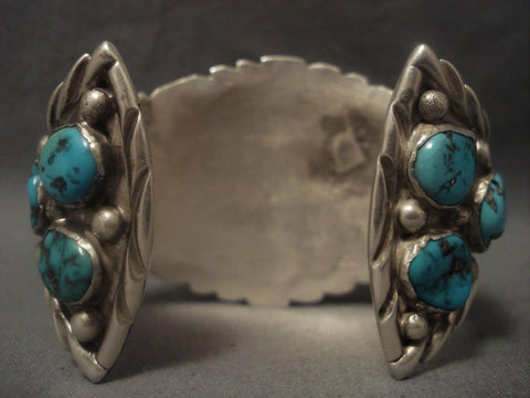 Colossal Vintage Navajo Old Bisbee Turquoise Silver 1950's Bracelet