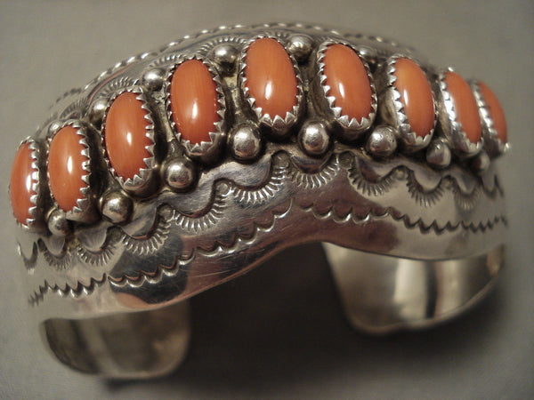 Waving Coral Vintage Navajo Silver Bracelet Old