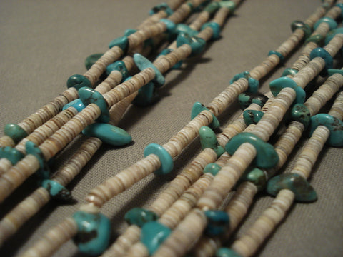 Opulent Early 1900's Santo Domingo/ Navajo Turquoise Necklace W/ Jacla