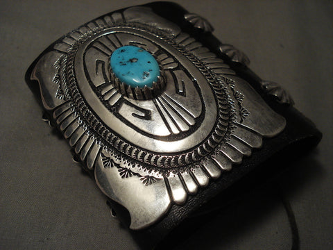 Opulent And Very Rare Vintage Navajo Thomas Singer Silver Ketoh Bracelet