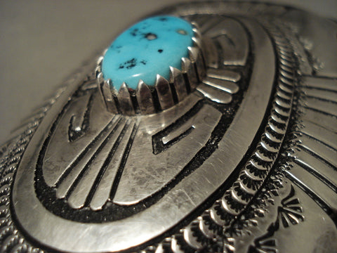 Opulent And Very Rare Vintage Navajo Thomas Singer Silver Ketoh Bracelet