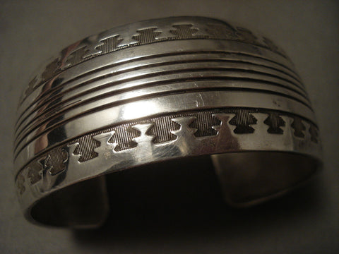 Very Important 'Navajo Codetalker Son' Hand Wrought Silver Bracelet