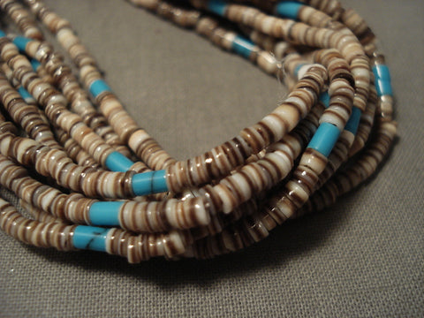 Early Vintage Navajo Turquoise Heishi Necklace Old