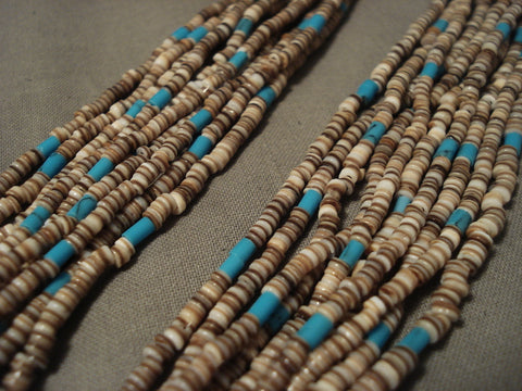 Early Vintage Navajo Turquoise Heishi Necklace Old