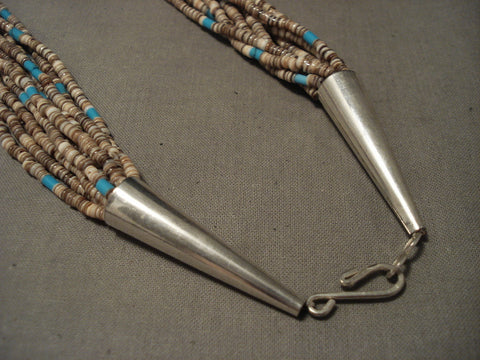 Early Vintage Navajo Turquoise Heishi Necklace Old