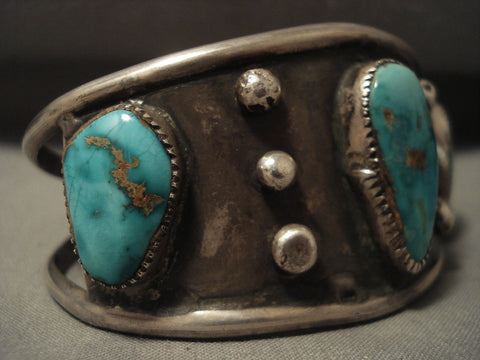 Museum Vintage Navajo Natural Royston Turquoise Silver Bracleet