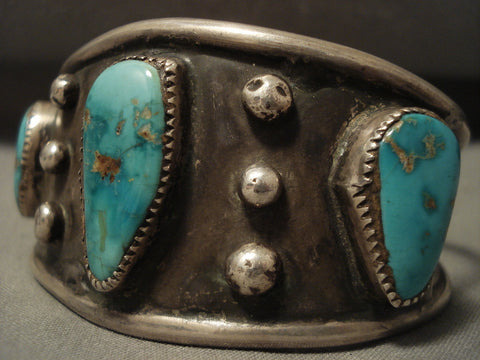Museum Vintage Navajo Natural Royston Turquoise Silver Bracleet