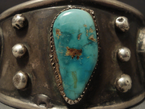 Museum Vintage Navajo Natural Royston Turquoise Silver Bracleet