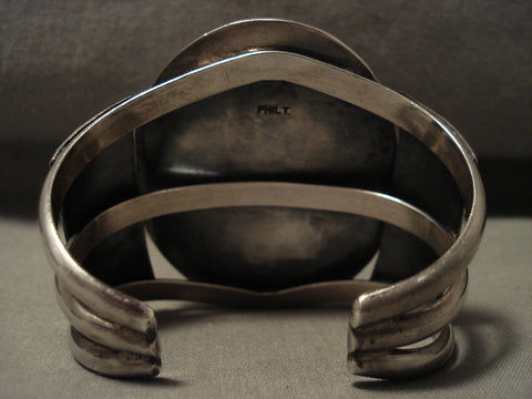 High Grade Bisbee Turquoise Museum Vintage Navajo Silver Bracelet Old