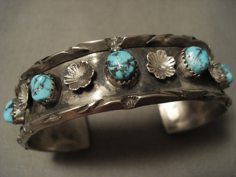 Incredible Rare Turquoise Last Chance Mine Vintage Navajo Silver Bracelet