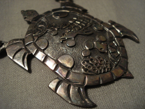 Absolutely Incredible Navajo Turtle Collection Longest Cone Silver Necklace