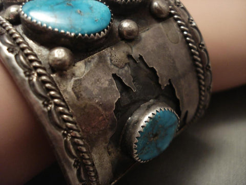 Museum Vintage Navajo shiprock Silver Turquoise Bracelet