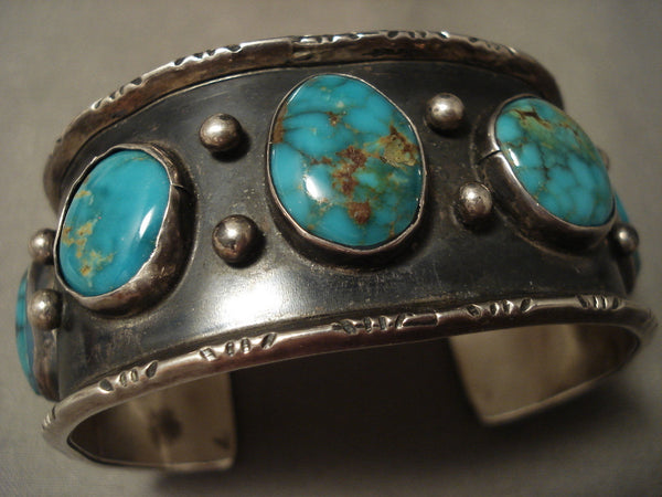 Museum Vintage Navajo High Grade Turquoise Silver Bracelet