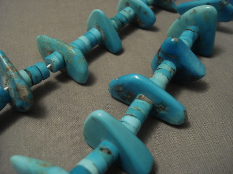 Earlier 1900's Vintage Navajo 'Real Persian' Turquoise Necklace Old