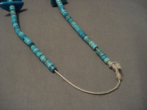 Earlier 1900's Vintage Navajo 'Real Persian' Turquoise Necklace Old